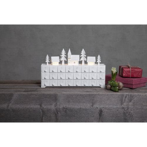 Yuletide Kalender LED Vit