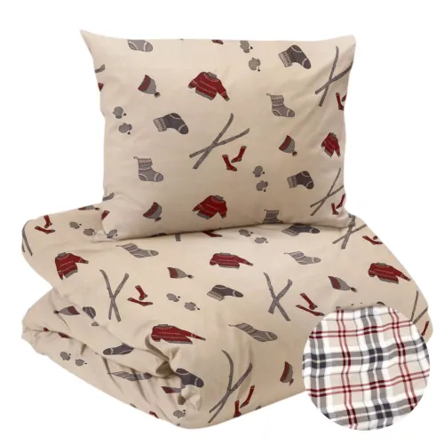 Järvsö 2-dels Bäddset Flanell Beige