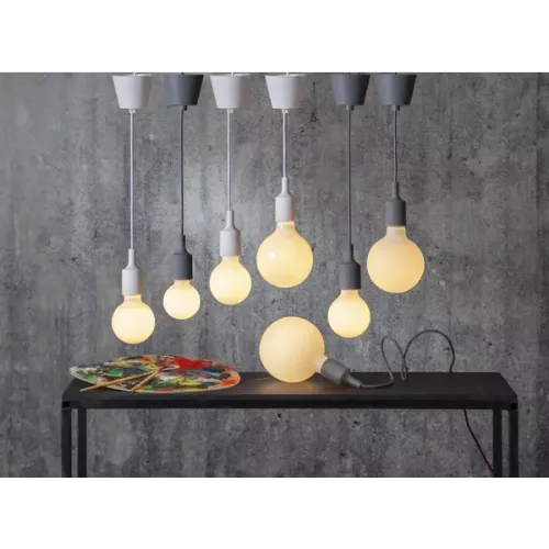 Sladdställ E27 Textil Grå