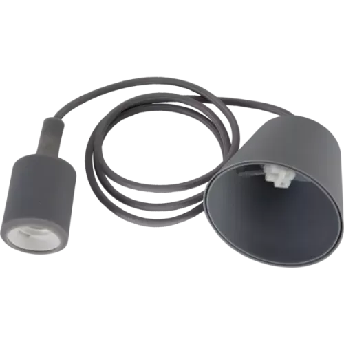 Sladdställ E27 Textil Grå