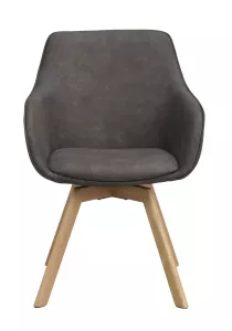 Alison Karmstol Mörkgrå/Ek