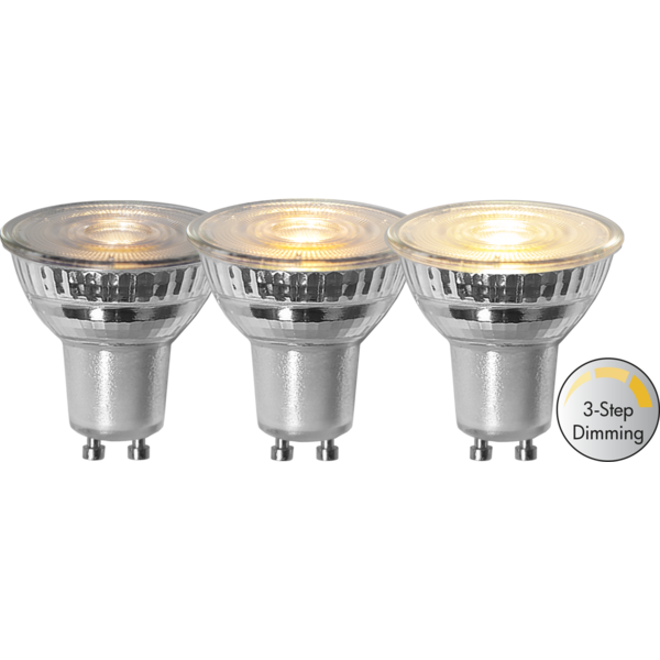 LED-Lampa GU10 MR16 Spotlight Glass 3-Step