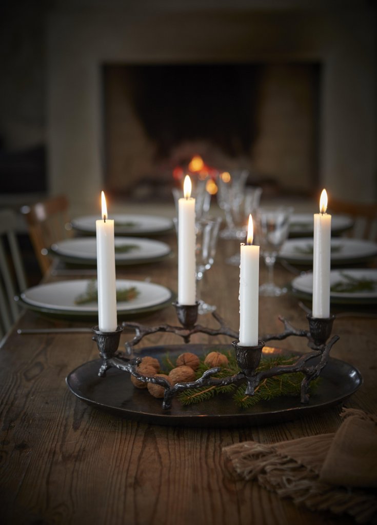 Gren Adventsljusstake Svart