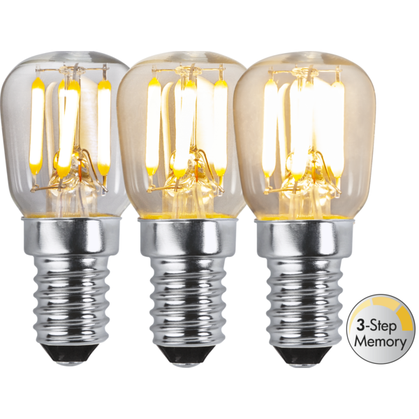 LED-Lampa E14 ST26 Clear 3-STEP Memory