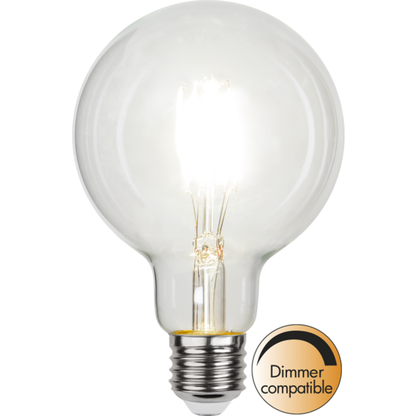 LED-Lampa E27 G95 Clear