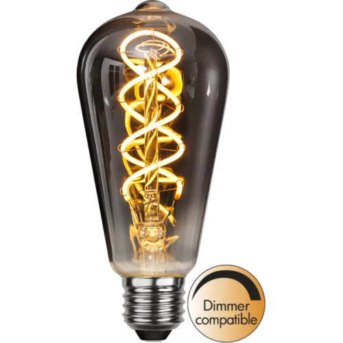 LED-Lampa E27 ST64 Decoiled Spiral Smoke