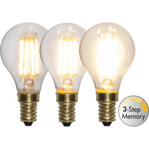 LED-Lampa E14 P45 Soft Glow 3-Step Memory