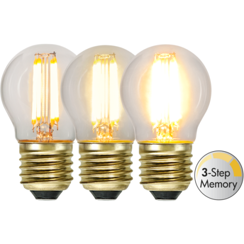 LED-Lampa E27 G45 Soft Glow 3-Step Memory
