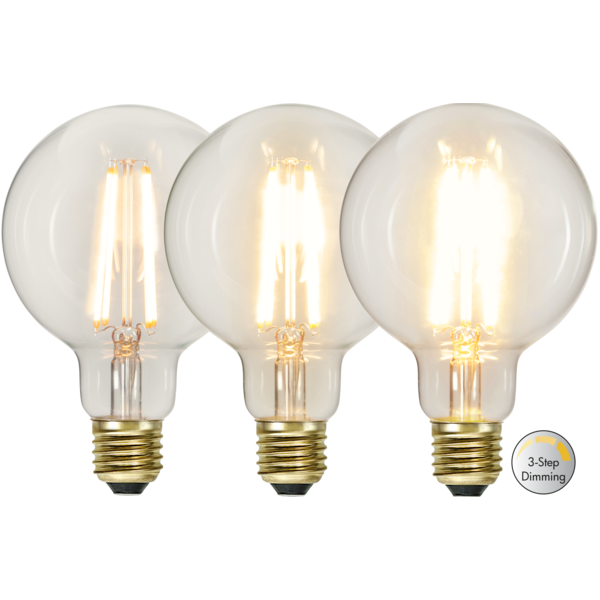 LED-Lampa E27 G95 Soft Glow 3-Step