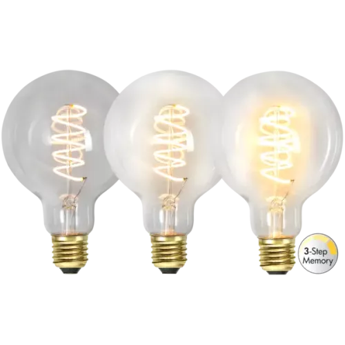 LED-lampa E27 G95 Soft Glow 3-step memory