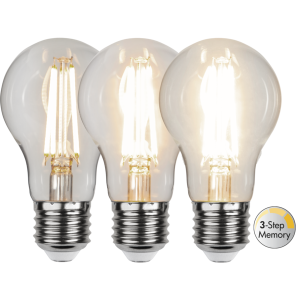 LED-Lampa E27 A60 Clear 3-Step Memory