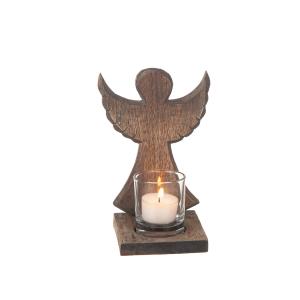 Ängel Ljuslykta Presentförpackad Mörkt trä