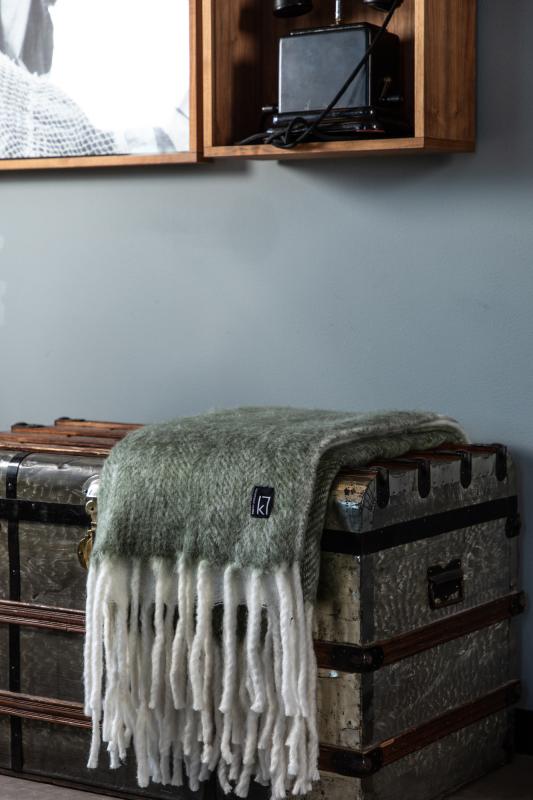 Kosta Linnewäfveri Ullpläd Grön