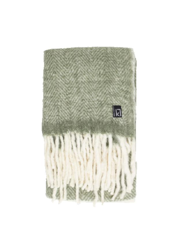 Kosta Linnewäfveri Ullpläd Grön