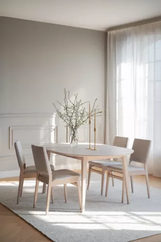 Medford Stol Vitpigmenterad/Ljusbeige