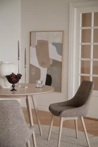 Denley Stol Mörkbeige/Vitpigmenterad