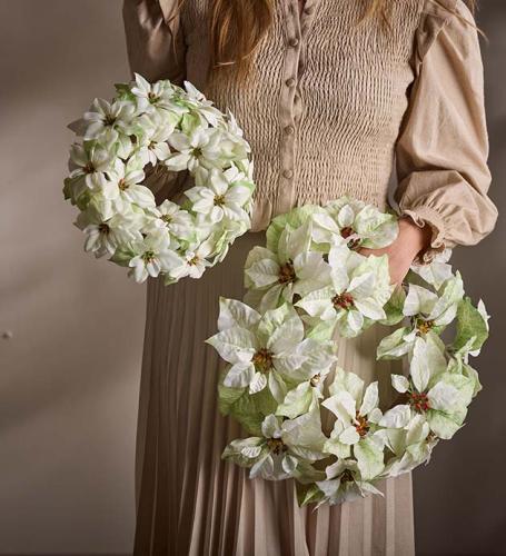 Julstjärna Krans Konstväxt Vit