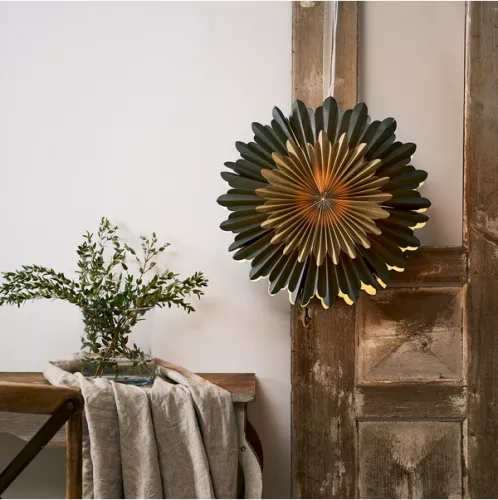 Crystal Pappersstjärna Grön/Guld