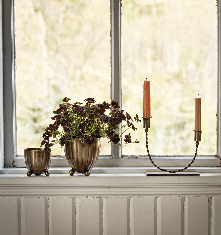 Estelle Ljusstake Antik Mässing