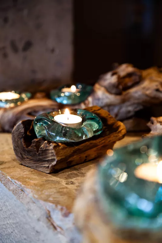 Ljuslykta På Trädrot