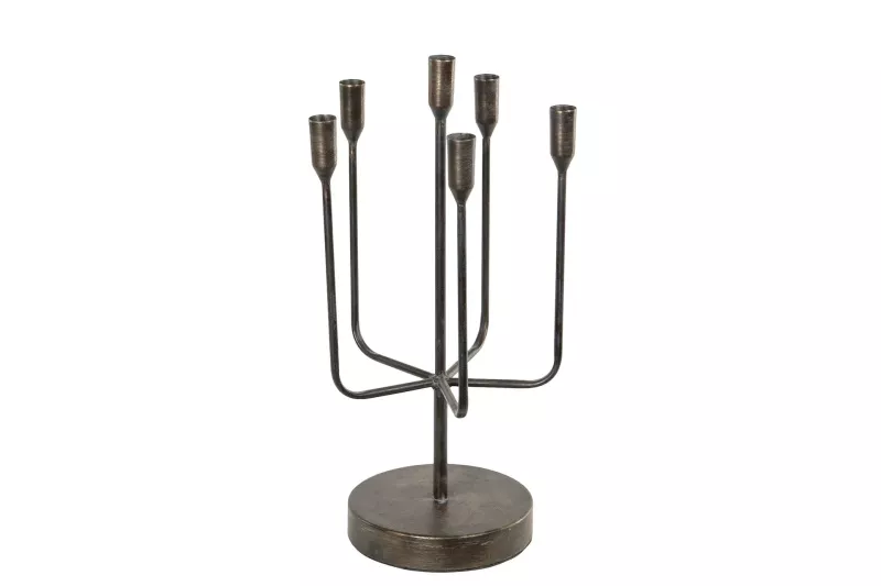 6 Arm Ljusstake Svart