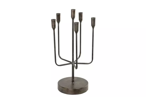 6 Arm Ljusstake Svart