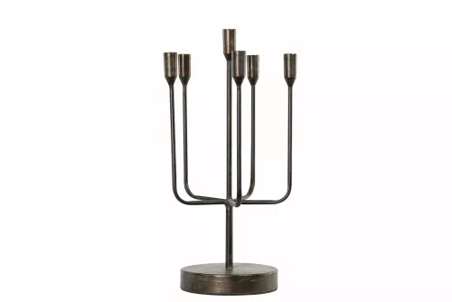 6 Arm Ljusstake Svart