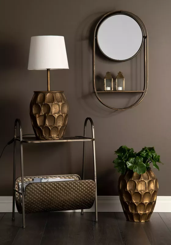 Spegelhylla Antikmässing