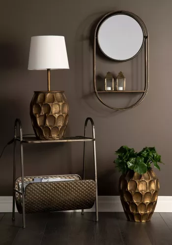 Spegelhylla Antikmässing