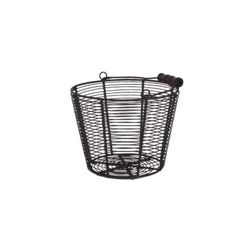 Trådkorg med Handtag Svart