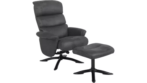 Glyn Fåtölj med pall Grå