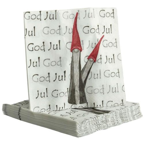 Tomten den långa Lunchservett Vit