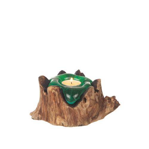 Glaslykta På Trädrot Grön/Turkos