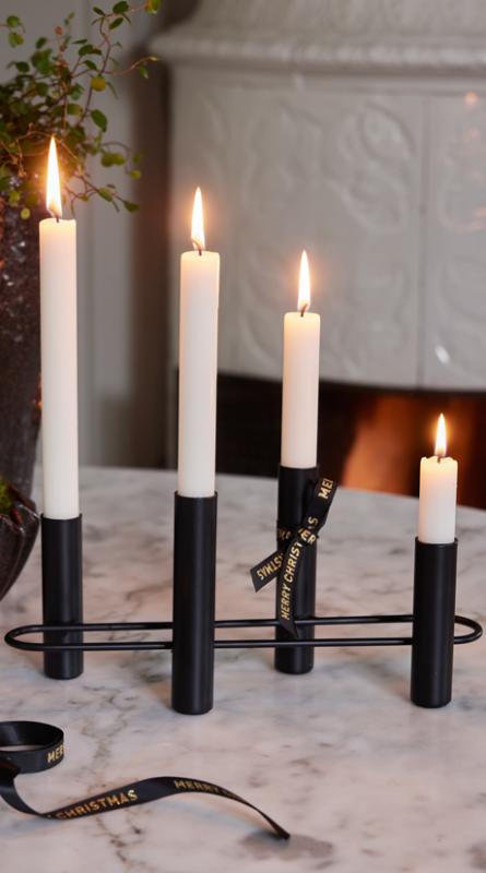 Adventsljusstake Svart