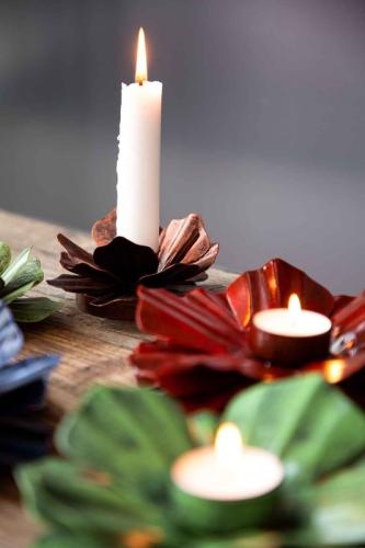 Blomma Ljusstake Röd