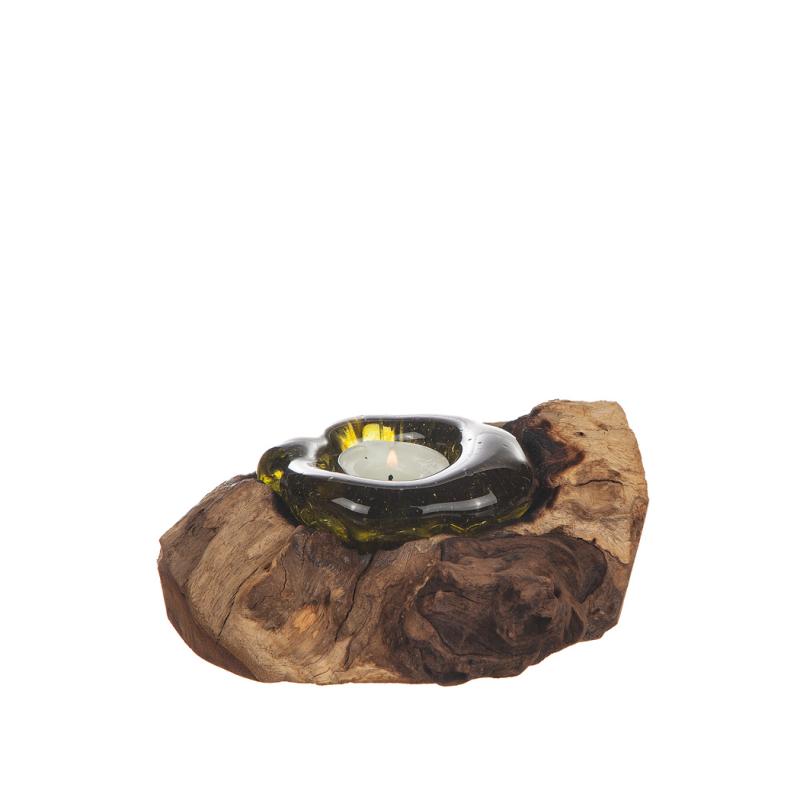 Glaslykta På Trädrot Guld