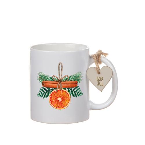 Apelsin & Kanel Mugg Vit/Orange