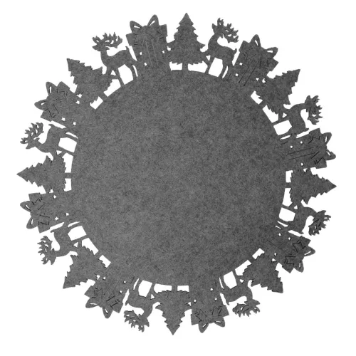 Deer Filttablett Rund Grå