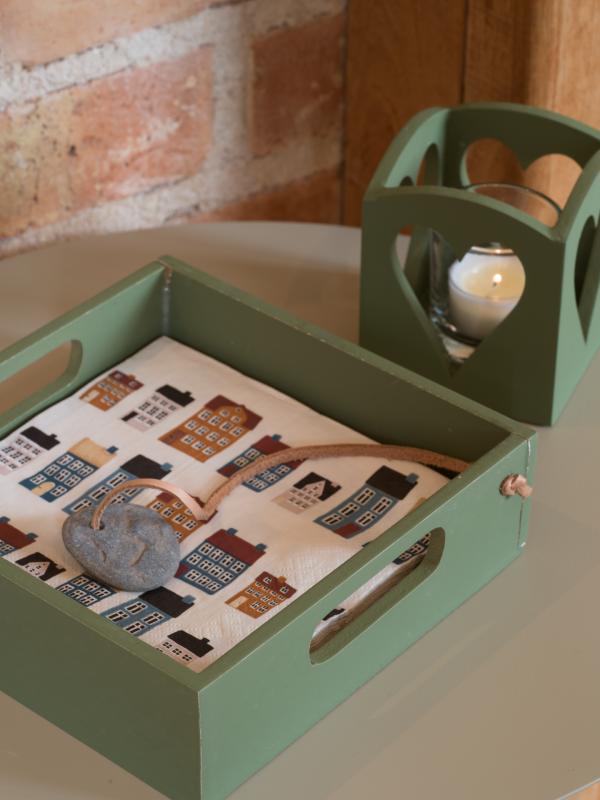 Servetthållare med sten Grön