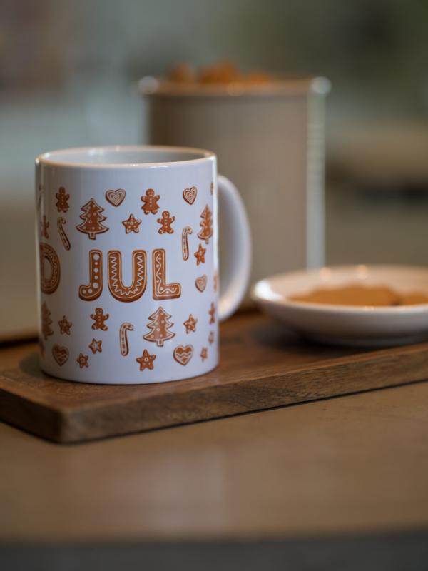 Pepparkakor Mugg Vit/Brun