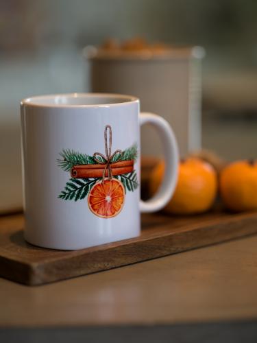 Apelsin & Kanel Mugg Vit/Orange