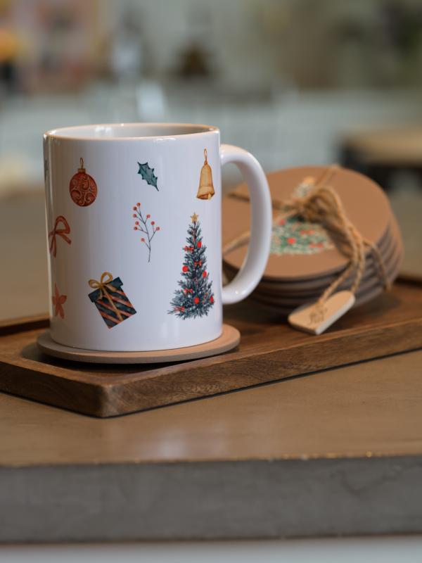 Nötknäppare Mugg Vit/Multi