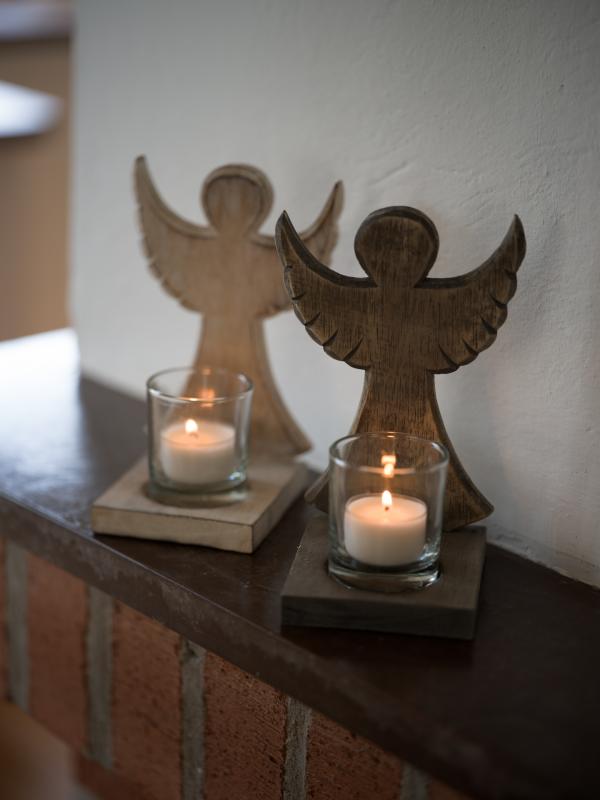 Ängel Ljuslykta Presentförpackad Ljust trä