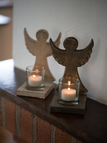 Ängel Ljuslykta Presentförpackad Ljust trä