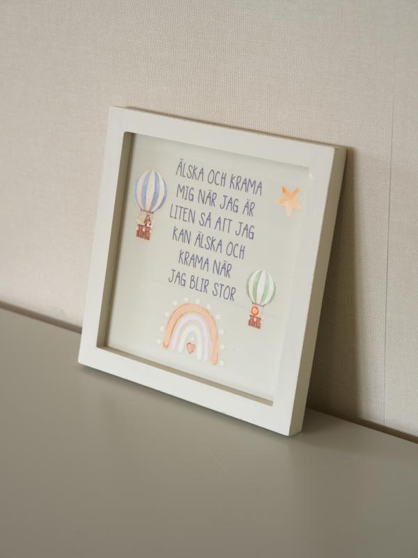 Älska och Krama mig Trätavla Flerfärgad