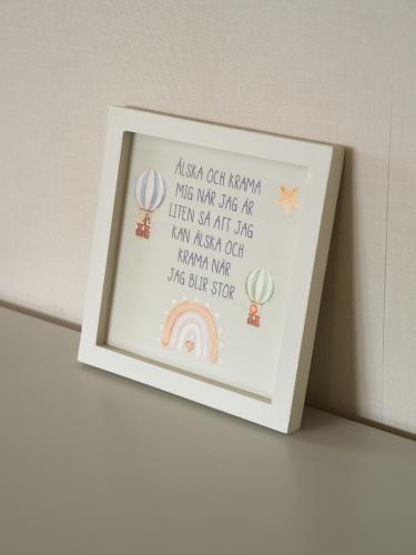 Älska och Krama mig Trätavla Flerfärgad