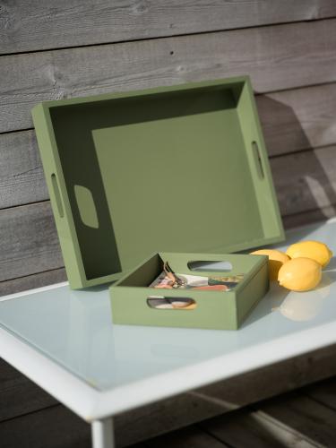 Träbricka Grön