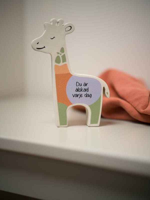 Giraff med text Dekoration Beige