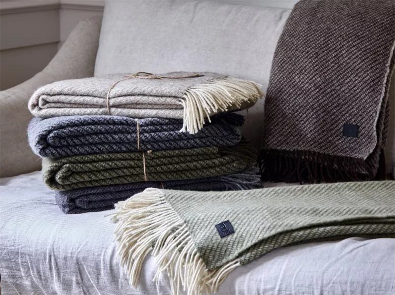 Aukland Ullpläd Grå