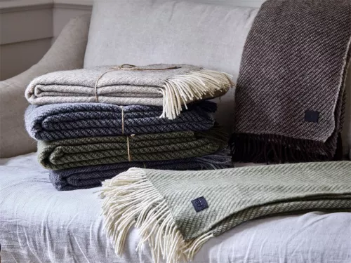 Aukland Ullpläd Grå